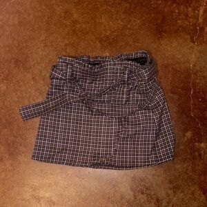 Abercrombie Kids 7/8 Checkered Mini Skirt - Black and White